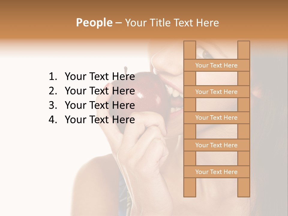 Holding Tanned Caucasian PowerPoint Template