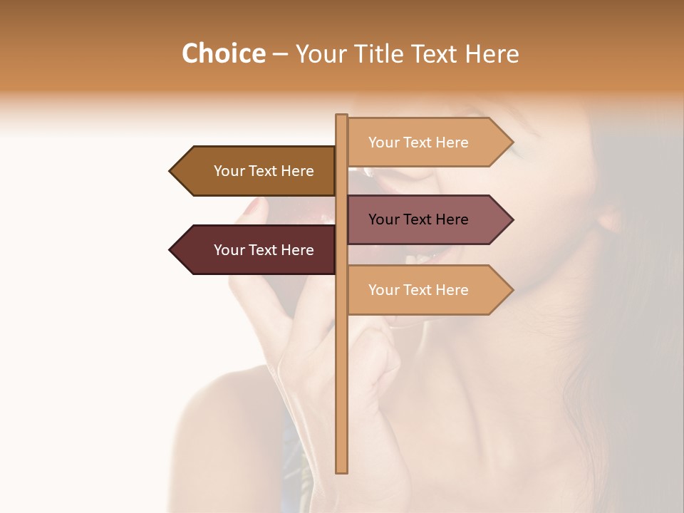 Holding Tanned Caucasian PowerPoint Template