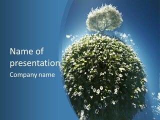 Clouds Idyllic Tree PowerPoint Template