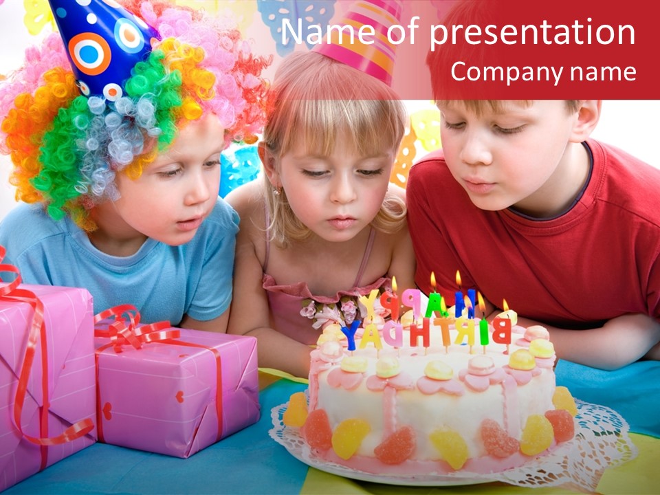 Boy Cheerful Dessert PowerPoint Template