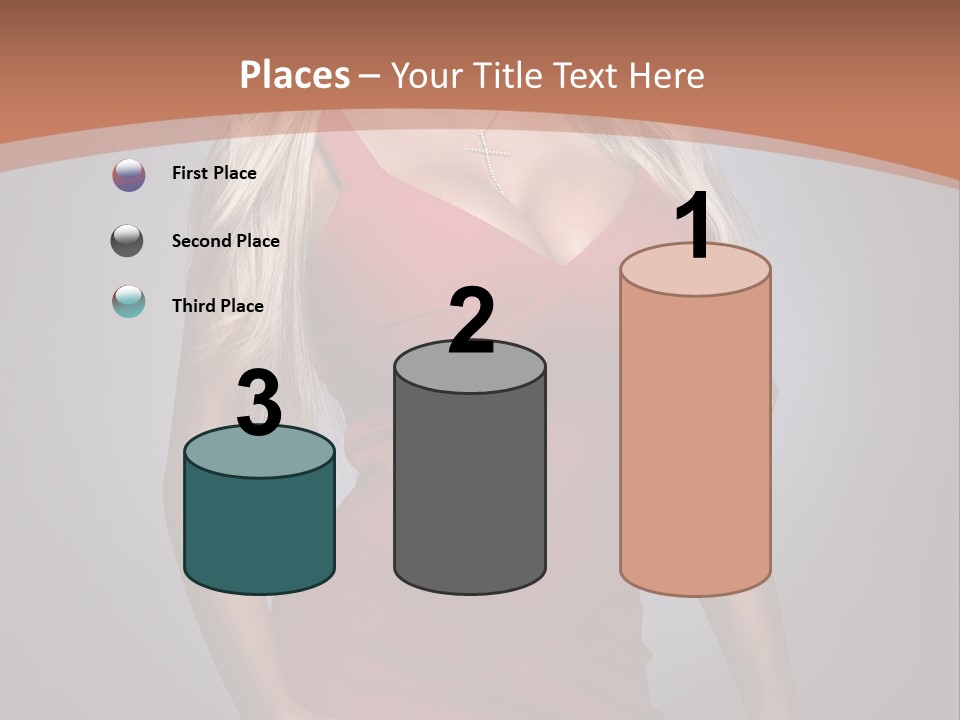 Sultry Hands Breast PowerPoint Template