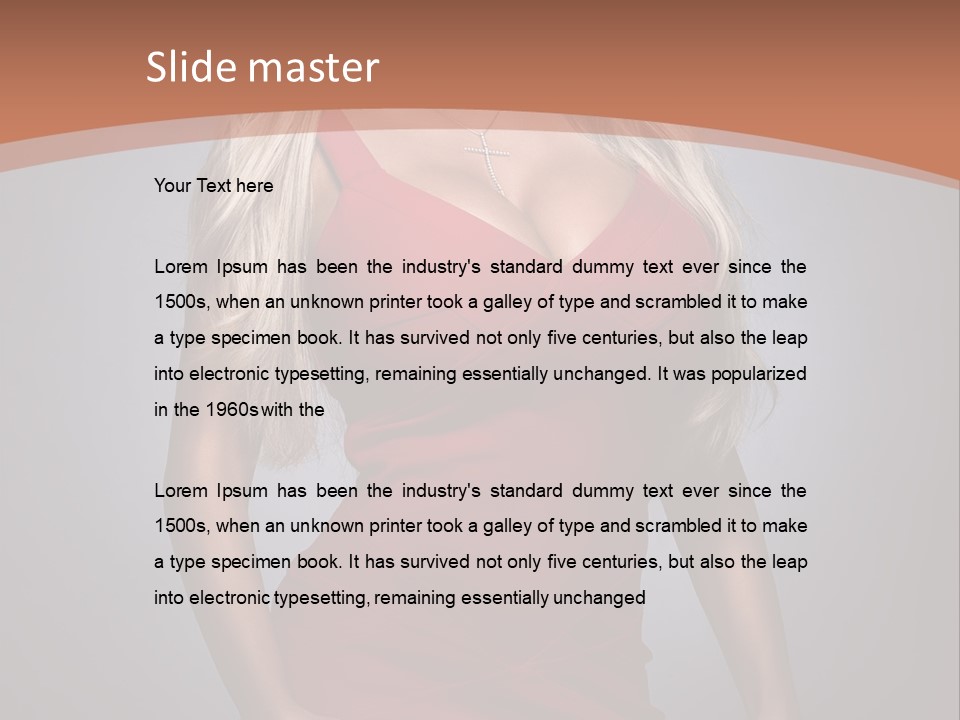 Sultry Hands Breast PowerPoint Template