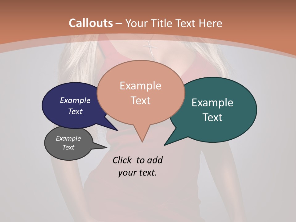 Sultry Hands Breast PowerPoint Template