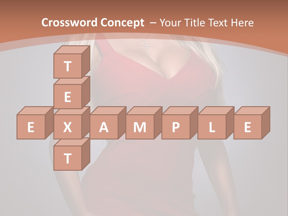 Sultry Hands Breast PowerPoint Template