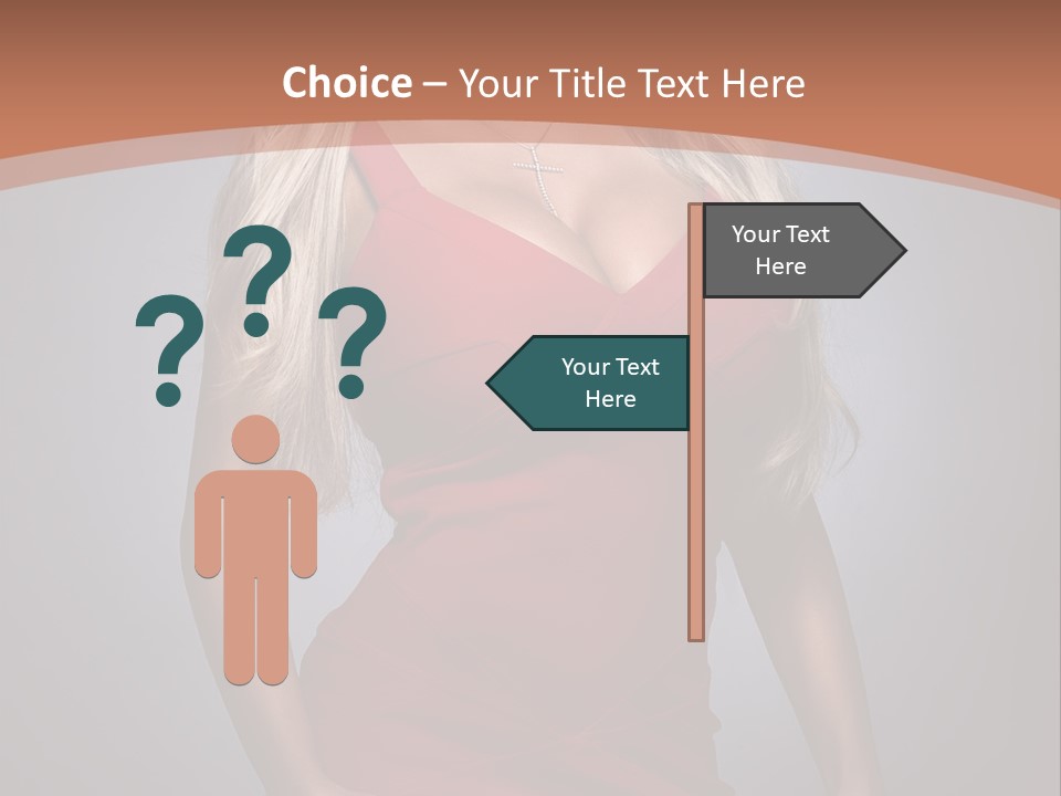 Sultry Hands Breast PowerPoint Template