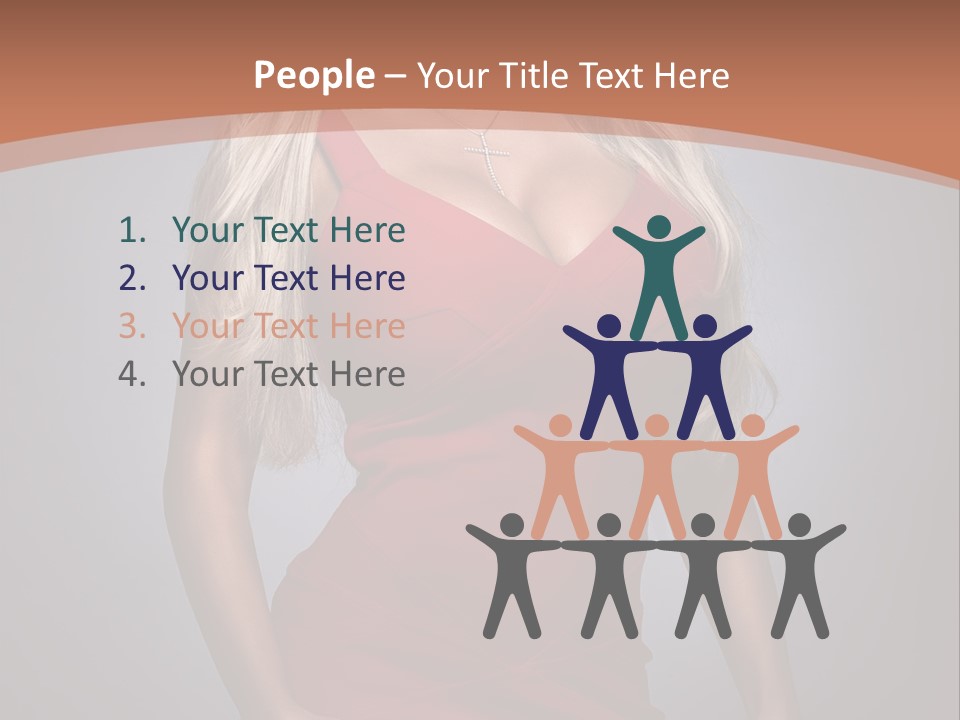 Sultry Hands Breast PowerPoint Template