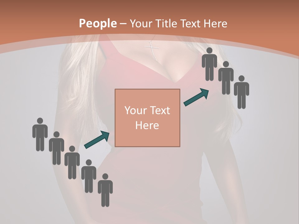 Sultry Hands Breast PowerPoint Template