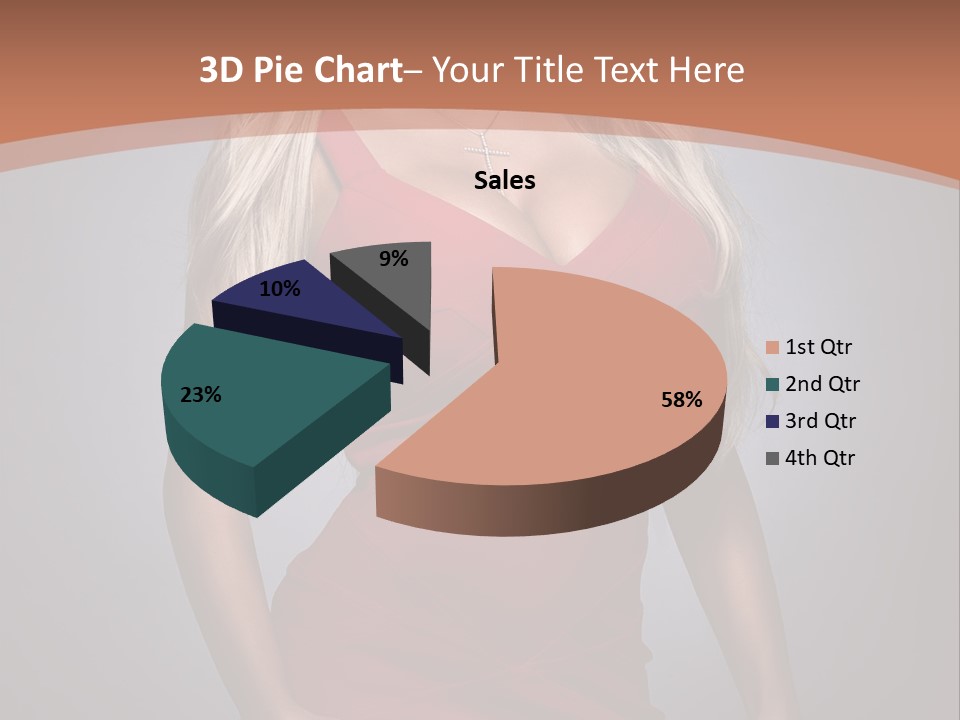 Sultry Hands Breast PowerPoint Template