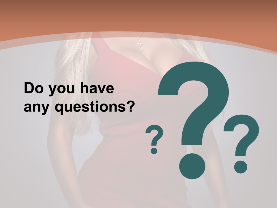 Sultry Hands Breast PowerPoint Template