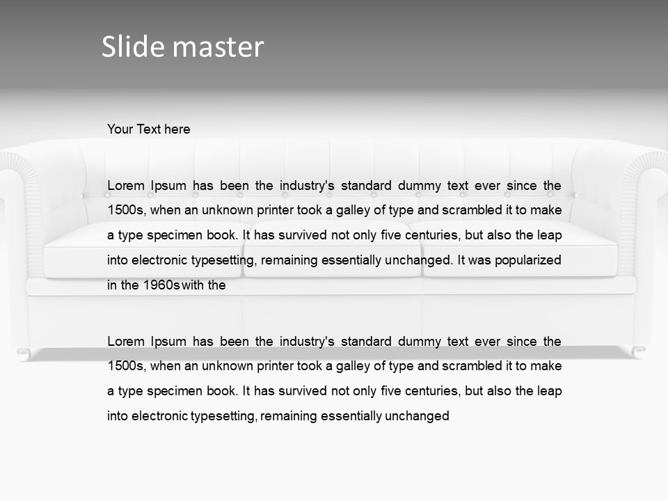 Vintage Blueprints Sofa PowerPoint Template