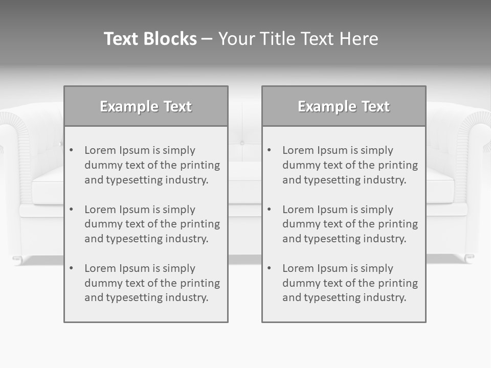 Vintage Blueprints Sofa PowerPoint Template