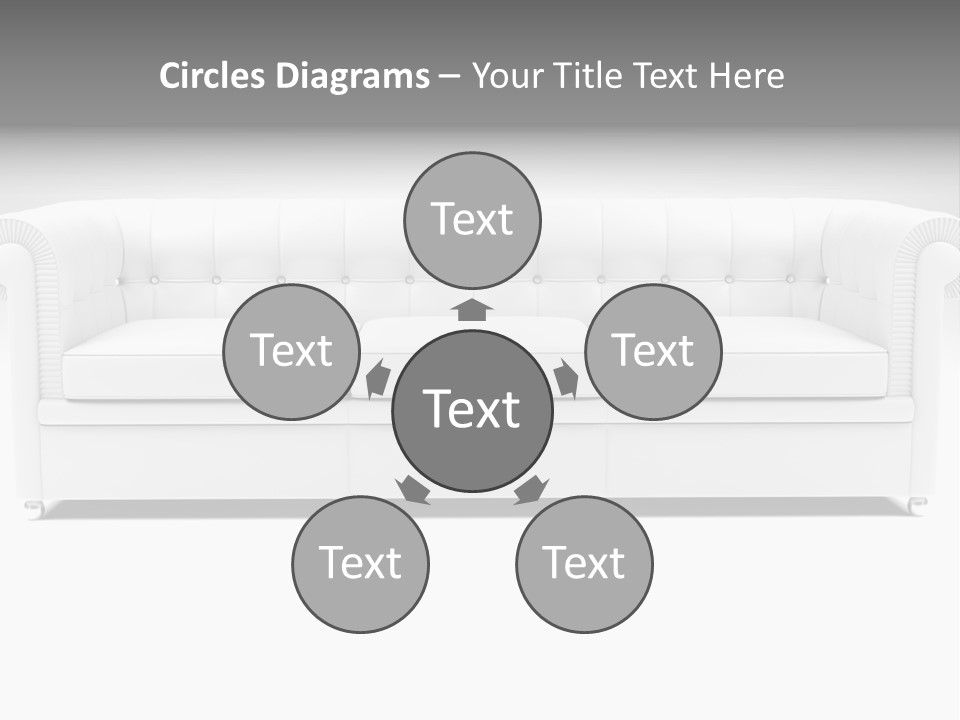 Vintage Blueprints Sofa PowerPoint Template