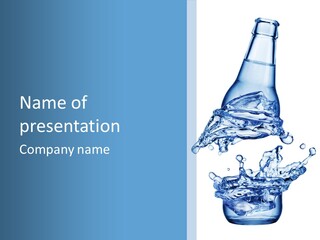 A Bottle Of Water With Water Splashing Out Of It PowerPoint Template