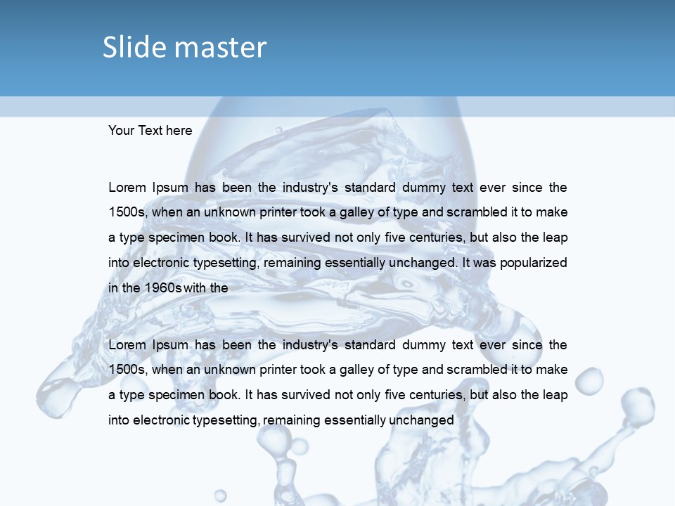 A Bottle Of Water With Water Splashing Out Of It PowerPoint Template