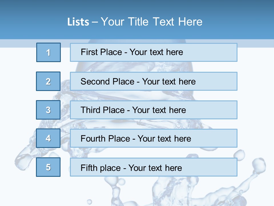 A Bottle Of Water With Water Splashing Out Of It PowerPoint Template