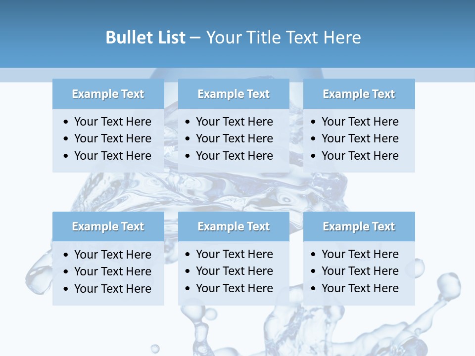 A Bottle Of Water With Water Splashing Out Of It PowerPoint Template