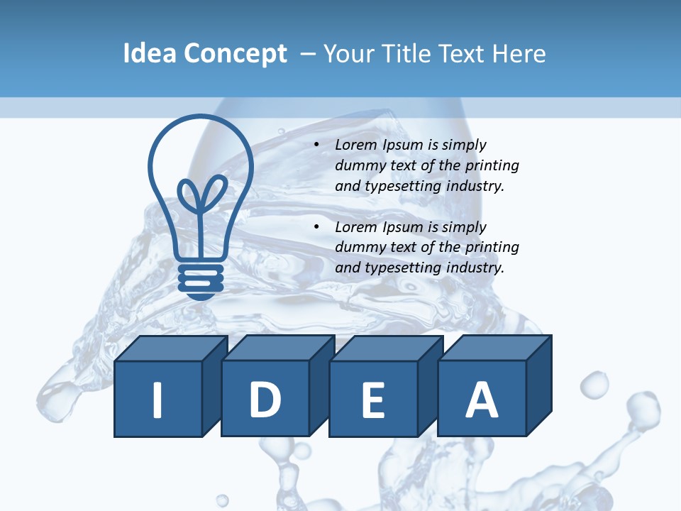 A Bottle Of Water With Water Splashing Out Of It PowerPoint Template