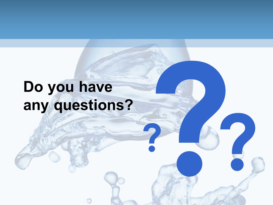 A Bottle Of Water With Water Splashing Out Of It PowerPoint Template
