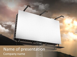 A Billboard With A Cloudy Sky In The Background PowerPoint Template