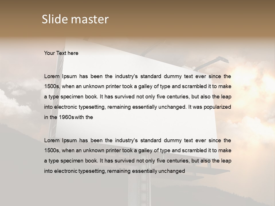 A Billboard With A Cloudy Sky In The Background PowerPoint Template