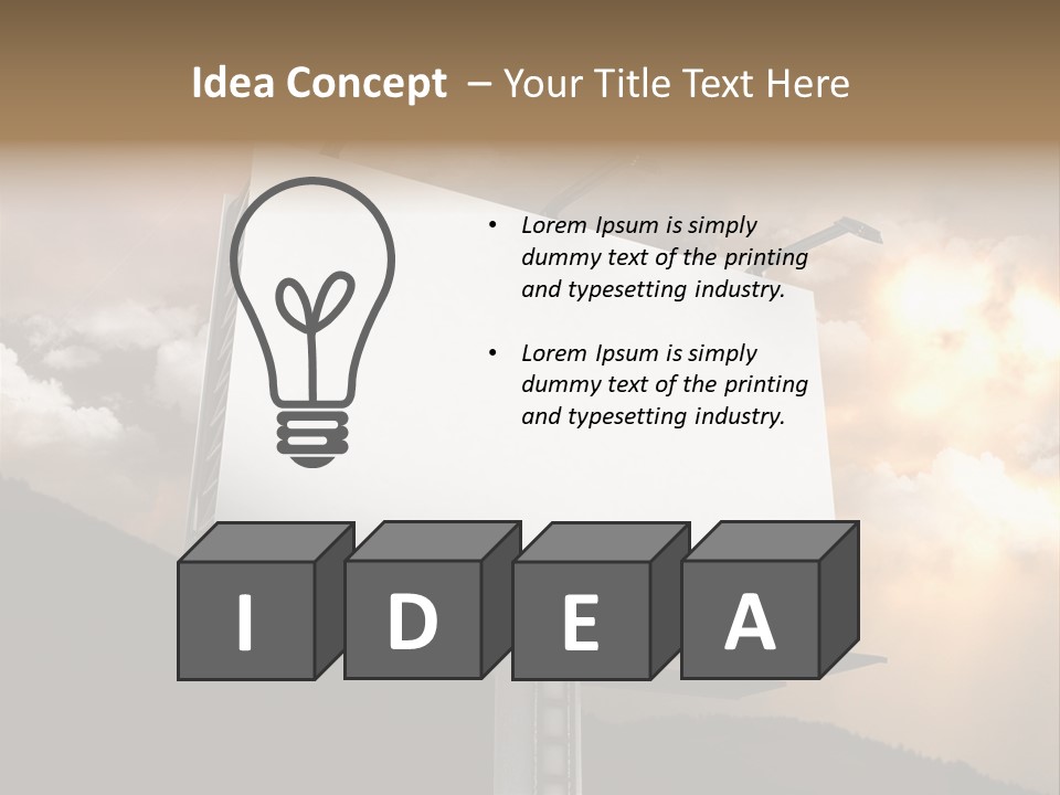 A Billboard With A Cloudy Sky In The Background PowerPoint Template