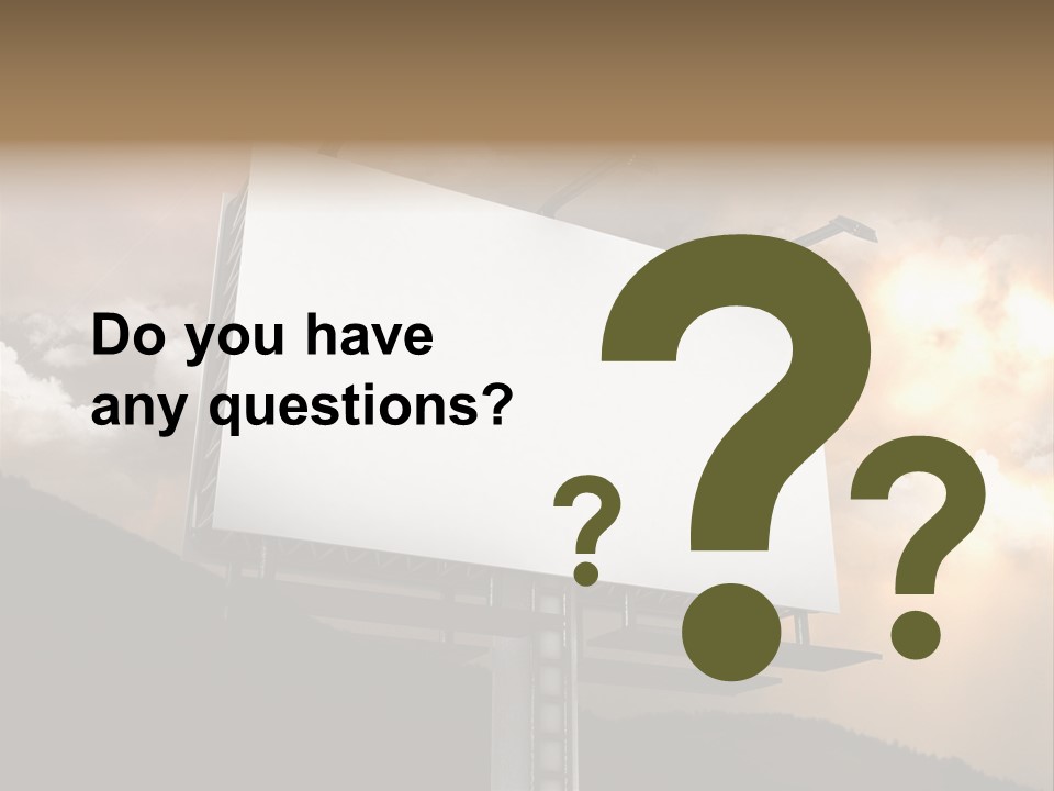 A Billboard With A Cloudy Sky In The Background PowerPoint Template