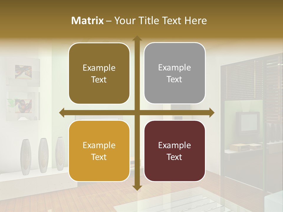 A Living Room With A Television And A Table PowerPoint Template