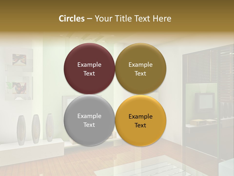 A Living Room With A Television And A Table PowerPoint Template