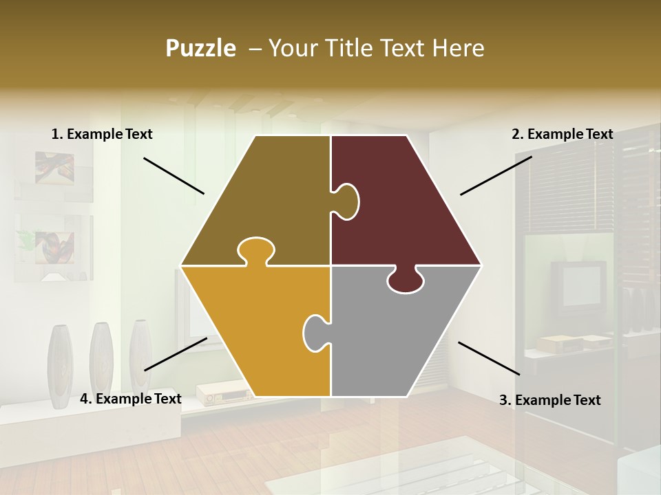 A Living Room With A Television And A Table PowerPoint Template