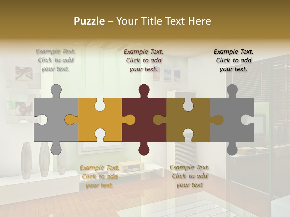 A Living Room With A Television And A Table PowerPoint Template