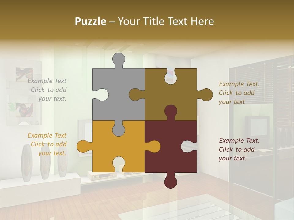 A Living Room With A Television And A Table PowerPoint Template