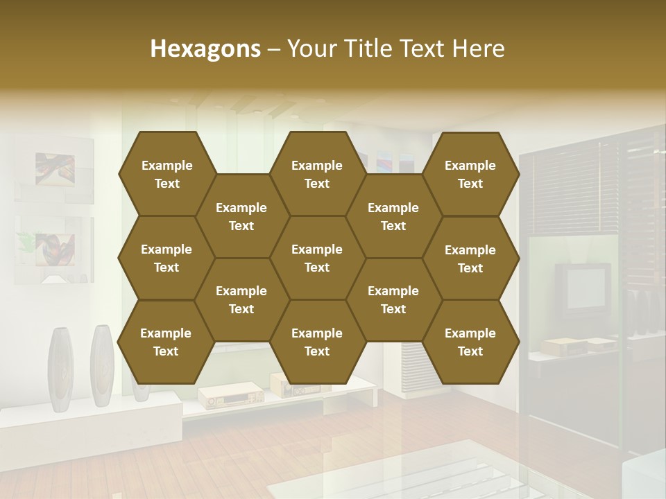 A Living Room With A Television And A Table PowerPoint Template