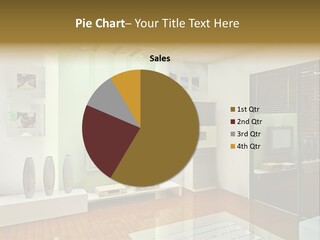 A Living Room With A Television And A Table PowerPoint Template