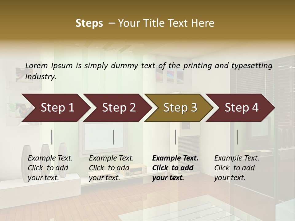 A Living Room With A Television And A Table PowerPoint Template