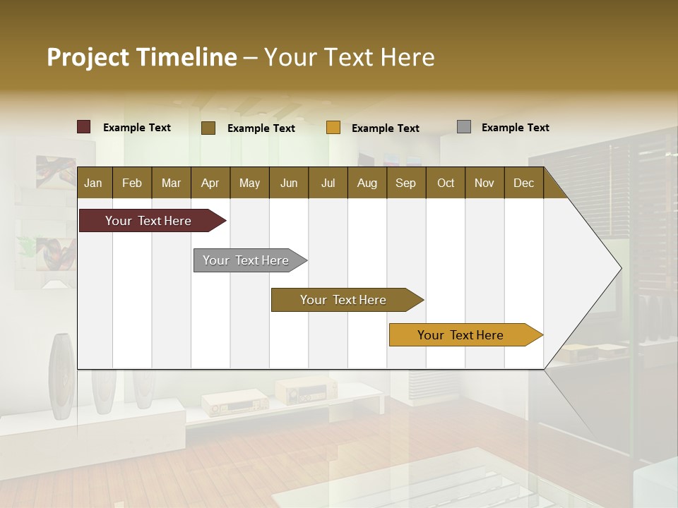 A Living Room With A Television And A Table PowerPoint Template