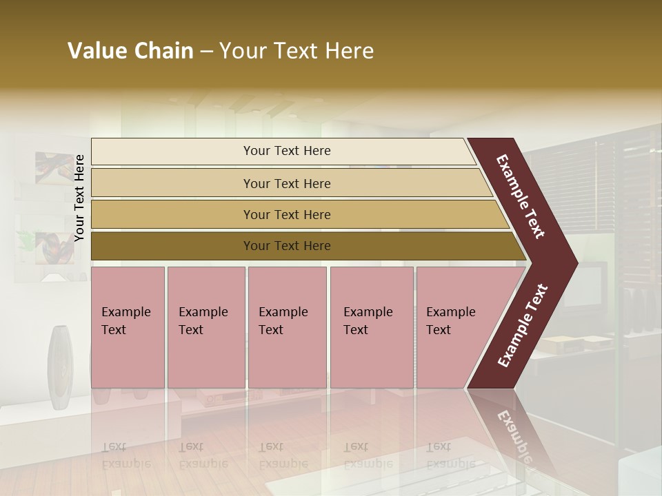 A Living Room With A Television And A Table PowerPoint Template
