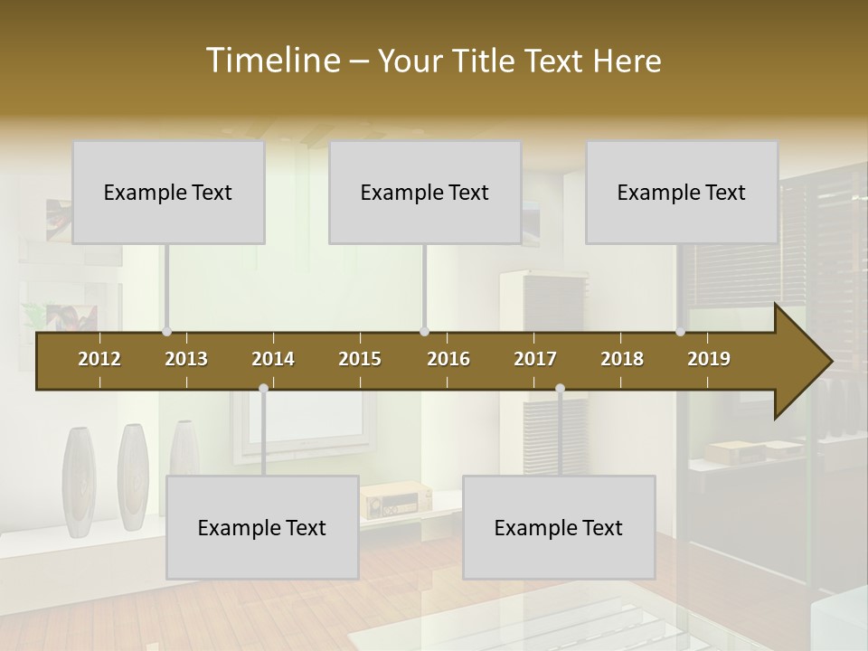A Living Room With A Television And A Table PowerPoint Template