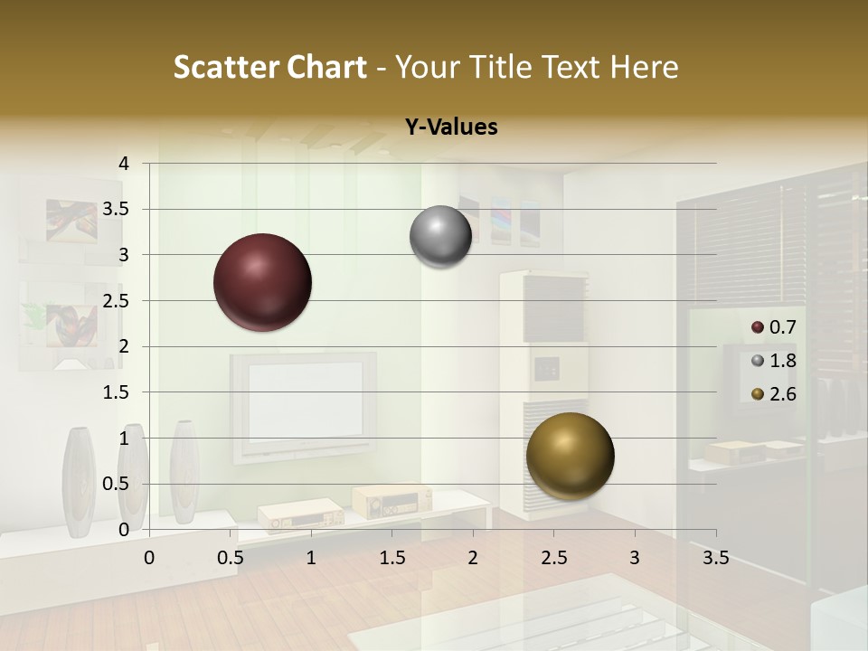 A Living Room With A Television And A Table PowerPoint Template