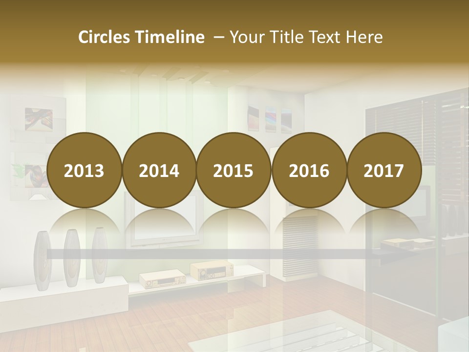 A Living Room With A Television And A Table PowerPoint Template