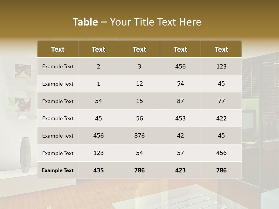 A Living Room With A Television And A Table PowerPoint Template