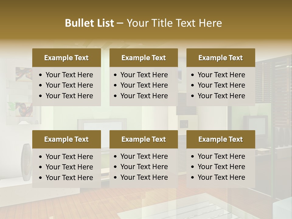A Living Room With A Television And A Table PowerPoint Template