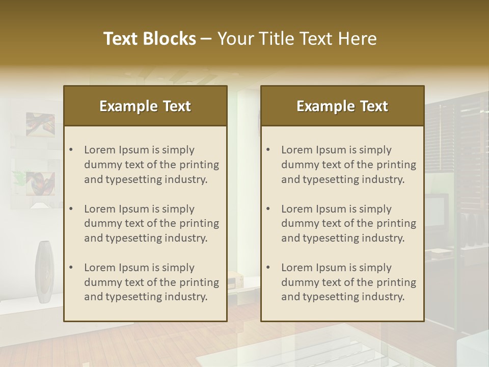 A Living Room With A Television And A Table PowerPoint Template
