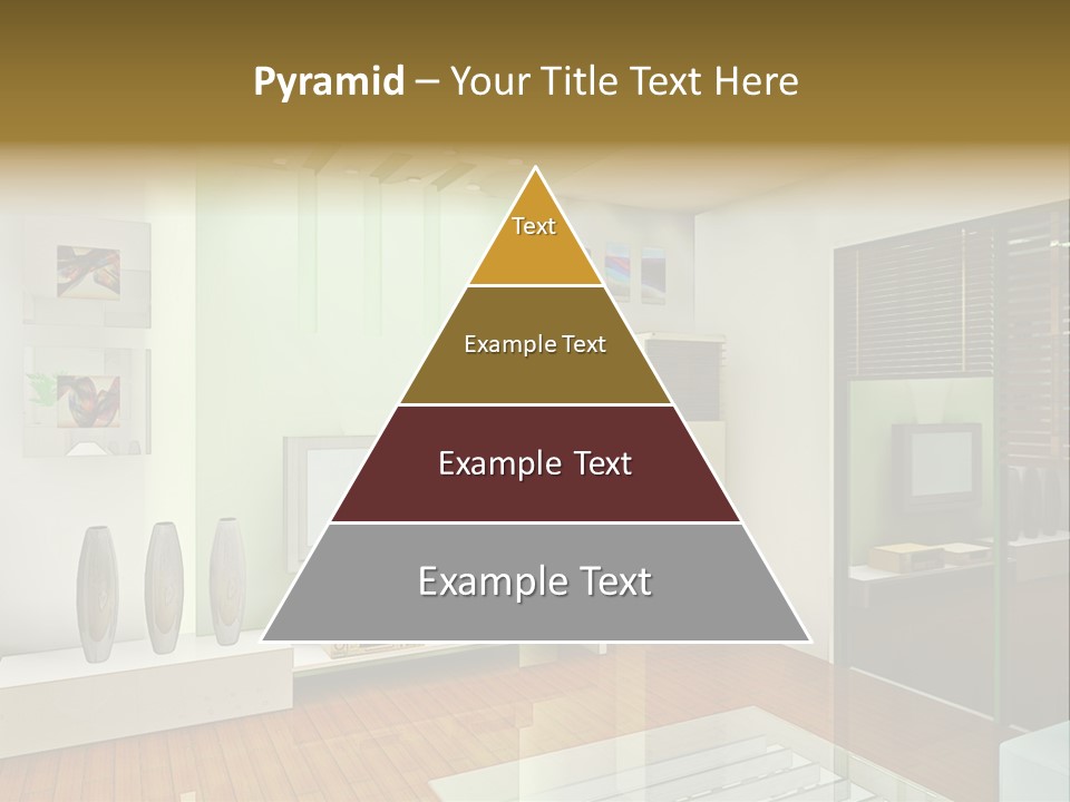 A Living Room With A Television And A Table PowerPoint Template