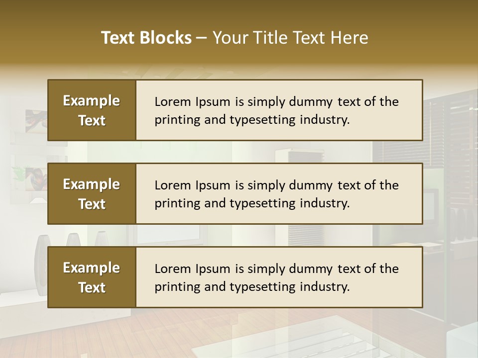 A Living Room With A Television And A Table PowerPoint Template