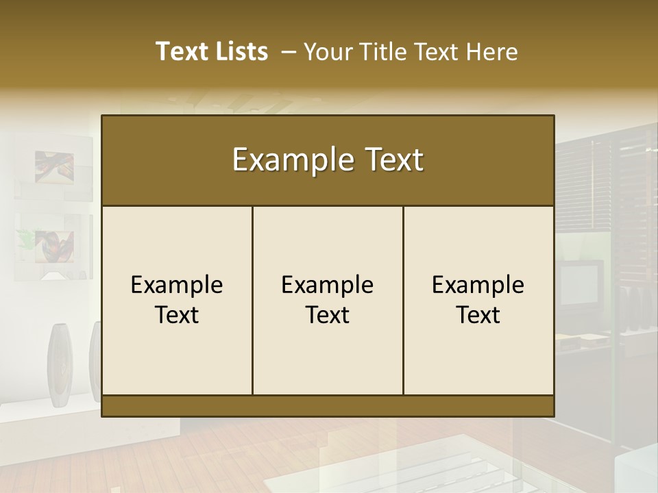 A Living Room With A Television And A Table PowerPoint Template
