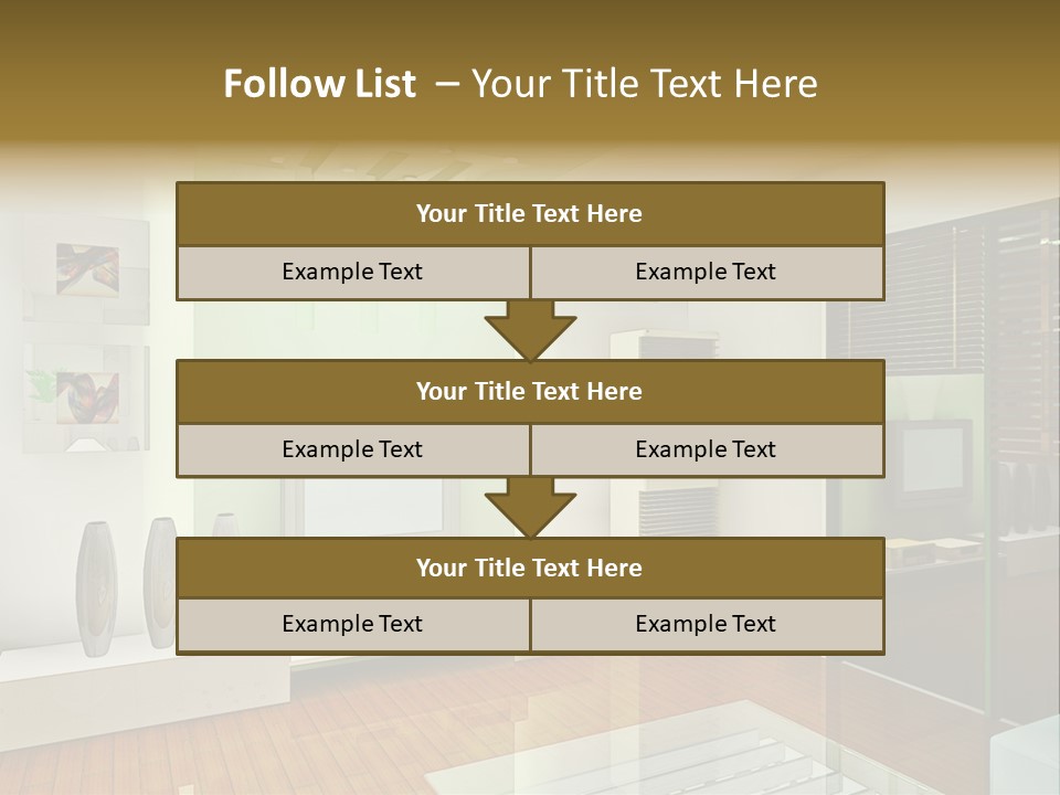 A Living Room With A Television And A Table PowerPoint Template