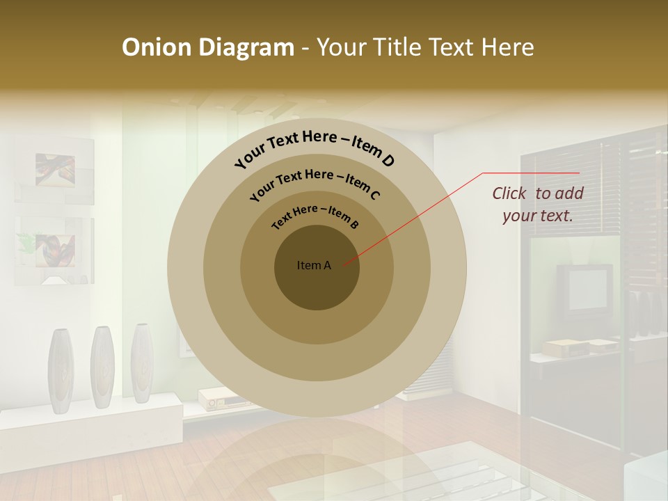A Living Room With A Television And A Table PowerPoint Template