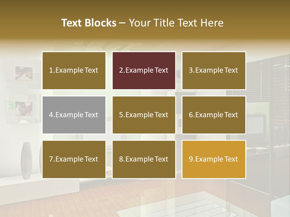 A Living Room With A Television And A Table PowerPoint Template