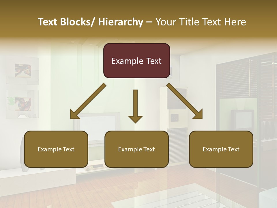 A Living Room With A Television And A Table PowerPoint Template