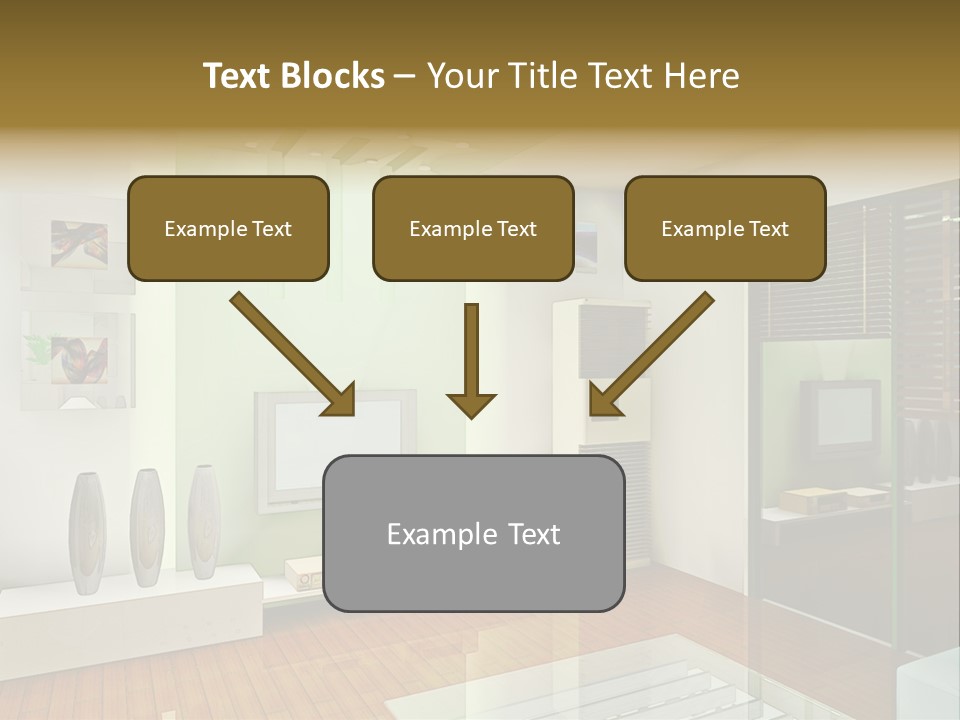 A Living Room With A Television And A Table PowerPoint Template